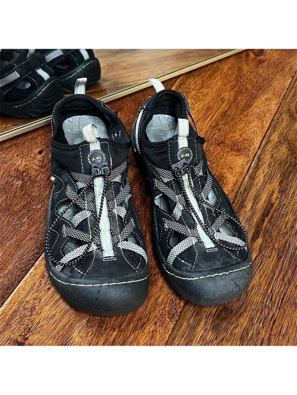 J-41 Hudson Women's Sport Sandals Sz 5.5 W Black Jeep Engineered Water Shoes